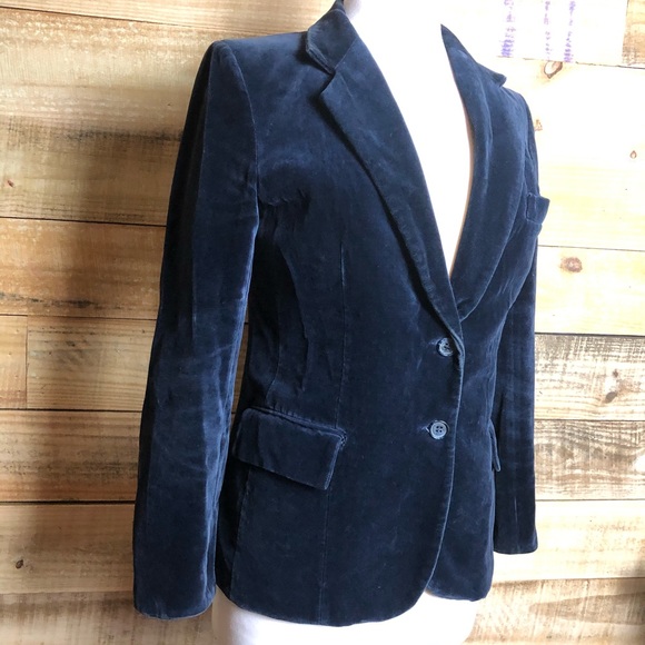 Chaus Jackets & Blazers - Vtg Chaus Navy Blue Velvet Blazer
